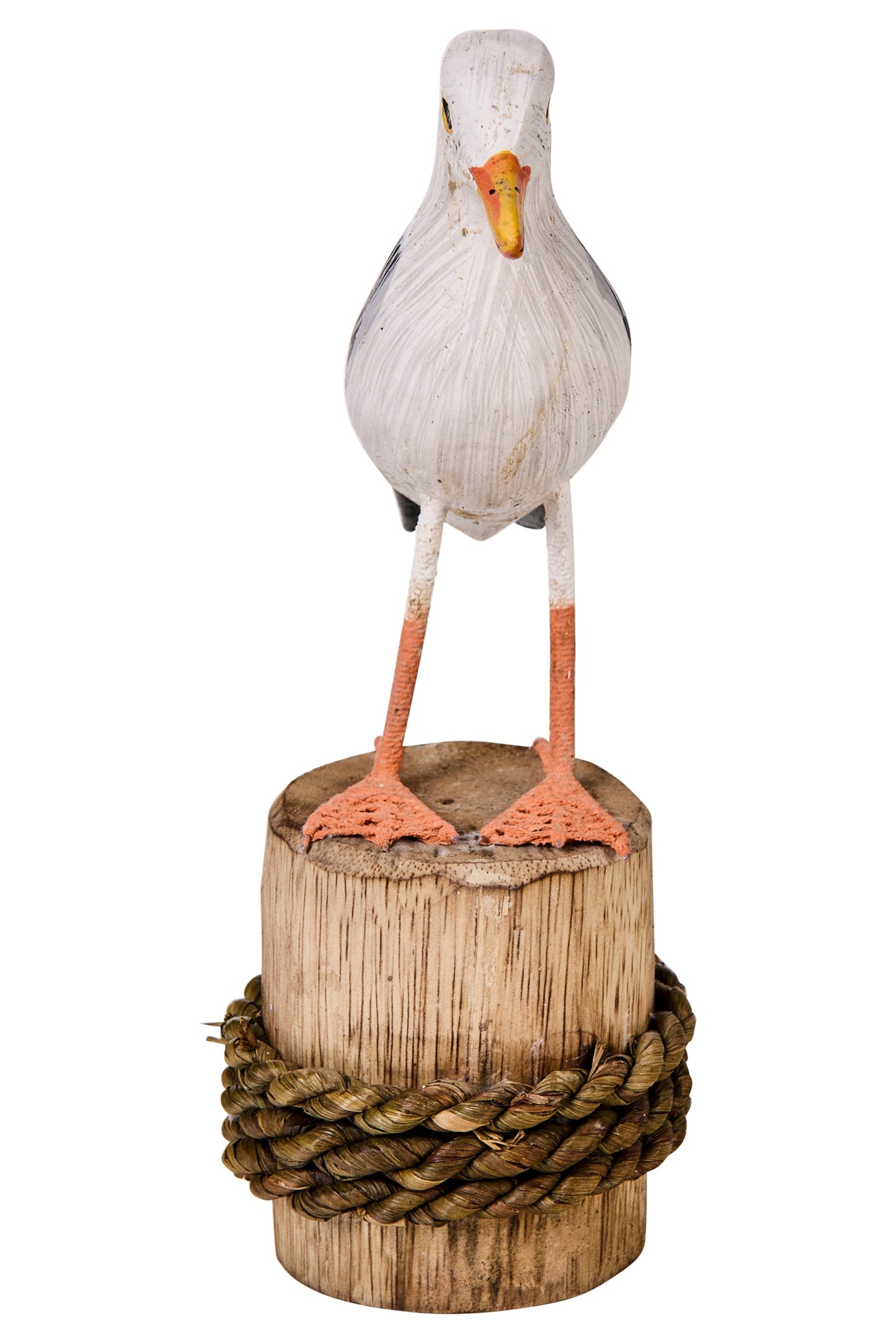 Uccelli acquatici - Gabbiano Su Piedistallo Legno E Intreccio