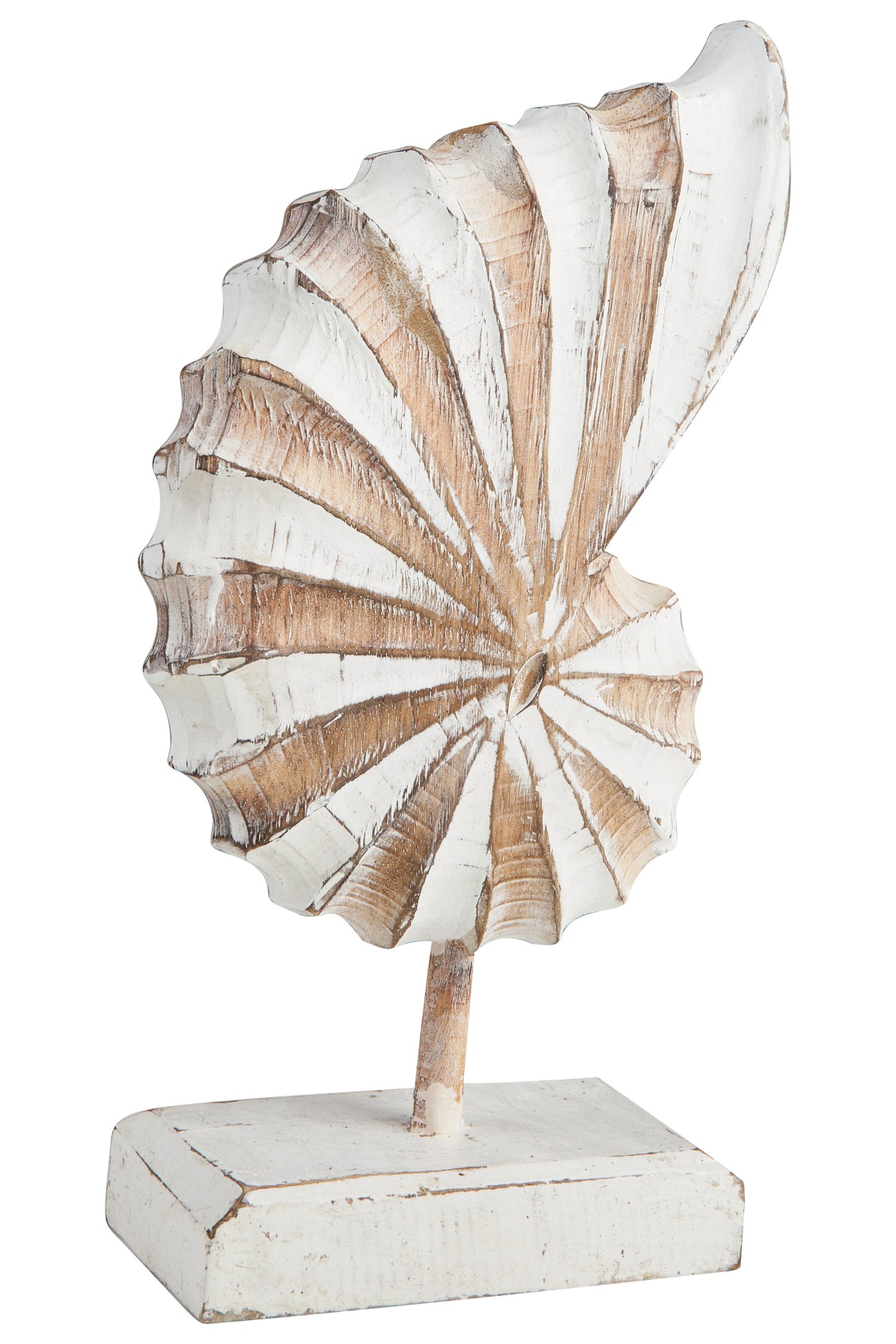 Conchiglia - Conchiglia Scultura Carving Su Piedistallo