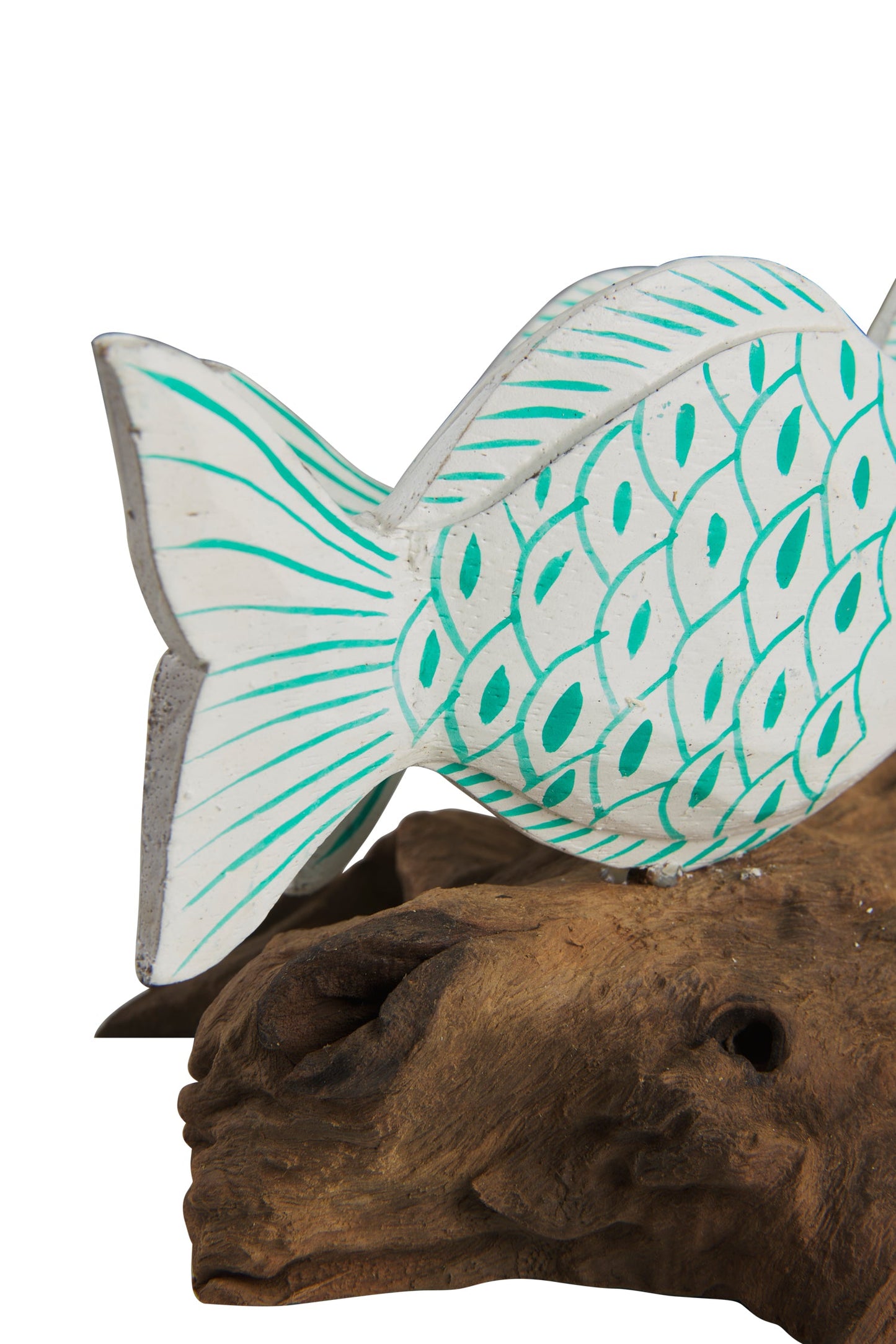 Pesce - Tronchetto Con 3 Pesci Squame Turquesi