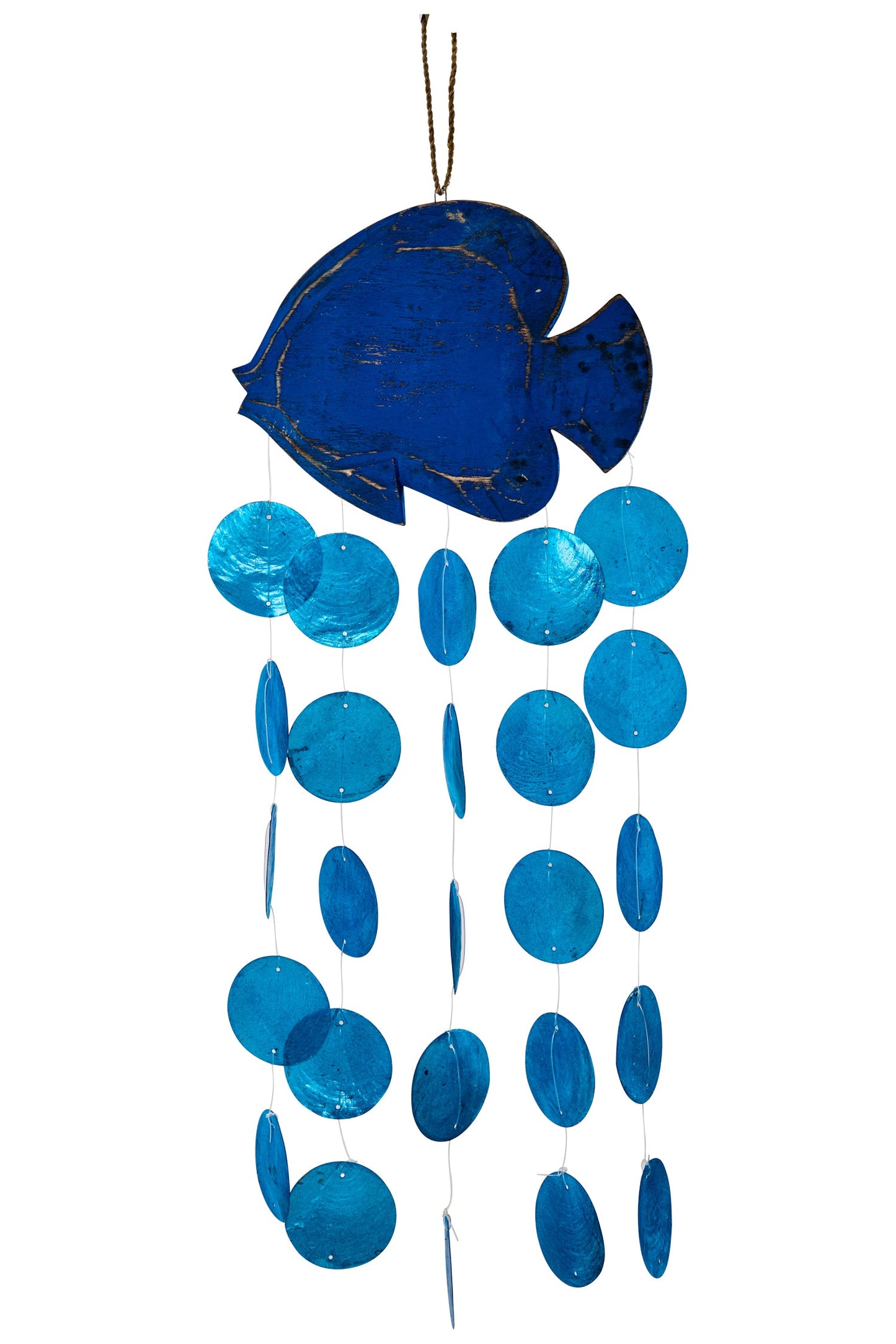 Suoni del vento - Pesce Blue Con 5 Fili Madreperla Semplice