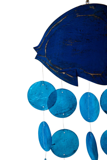 Suoni del vento - Pesce Blue Con 5 Fili Madreperla Semplice