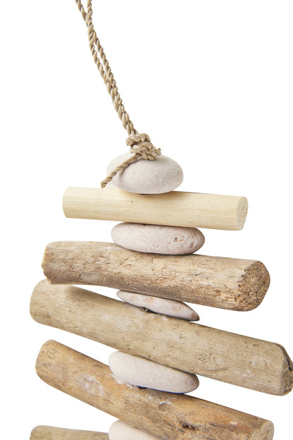 Decoro - Coda Pesce Grigia Con Legnetti Mare E Sassi