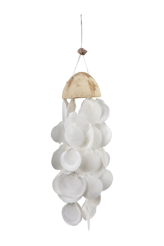 Suoni del Vento - Cocco Shabby Con Fili Conchiglie Bainche
