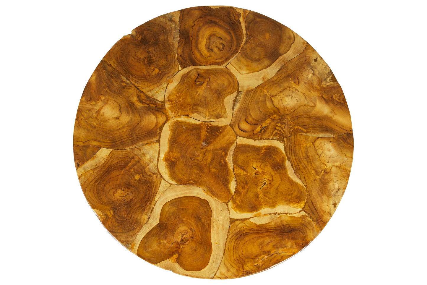 Artigiano - Tavolino Tondo Legni Assemblati Con Gambe Teak