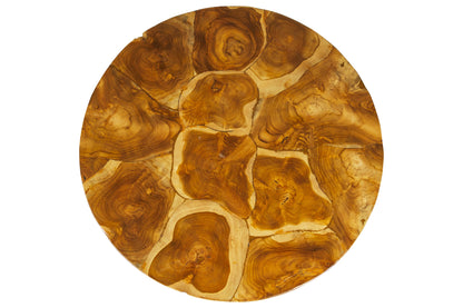 Artigiano - Tavolino Tondo Legni Assemblati Con Gambe Teak