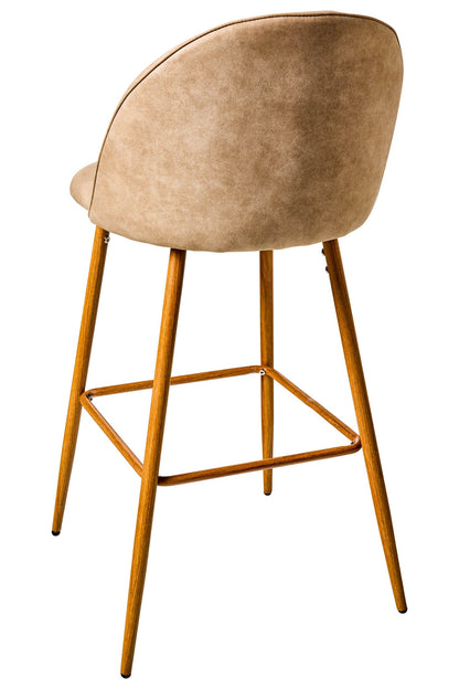 Giorgio - Sgabello in Ferro con Tessuto Marrone Scamosciato