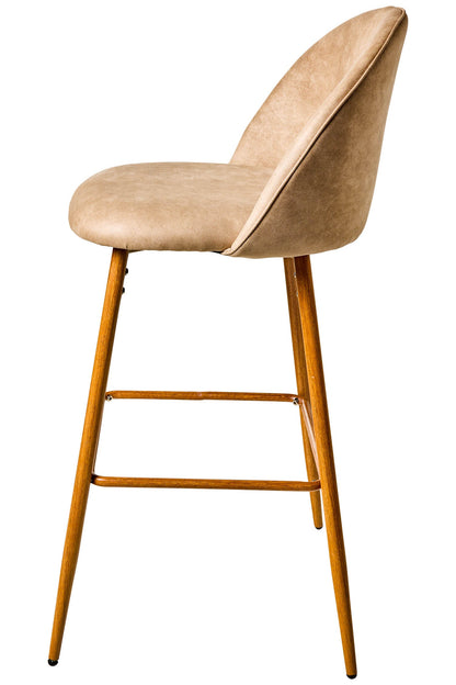 Giorgio - Sgabello in Ferro con Tessuto Marrone Scamosciato