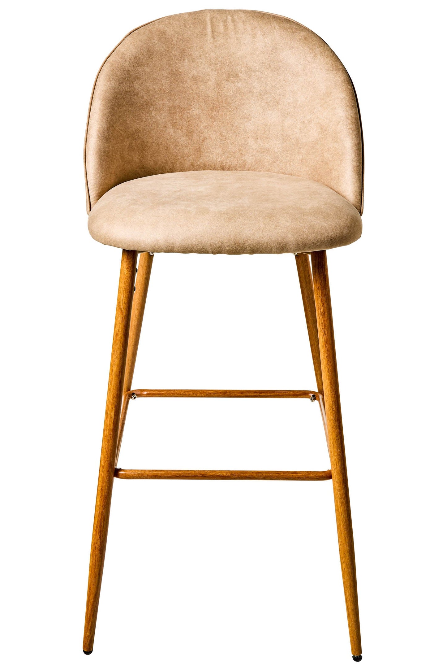 Giorgio - Sgabello in Ferro con Tessuto Marrone Scamosciato