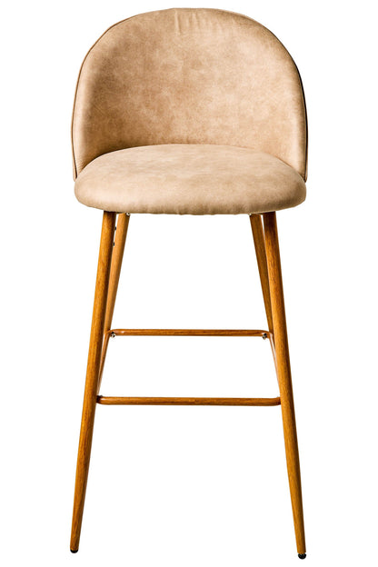 Giorgio - Sgabello in Ferro con Tessuto Marrone Scamosciato