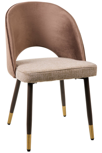 Alessandra - Sedia Tessuto E Velluto Tonalita Marrone