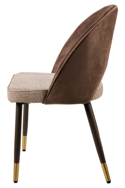 Alessandra - Sedia Tessuto E Velluto Tonalita Marrone
