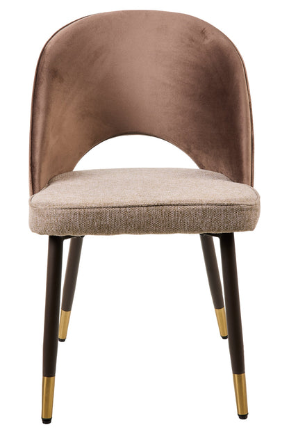 Alessandra - Sedia Tessuto E Velluto Tonalita Marrone