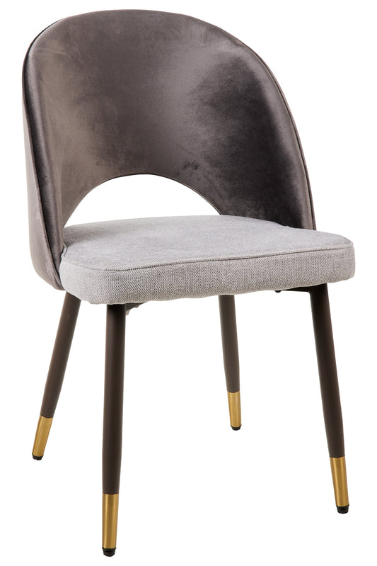 Alessandra - Sedia Tessuto E Velluto Tonalita Grigia