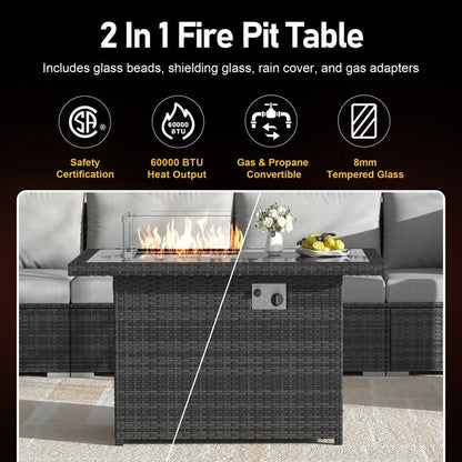 FINCATI Set di 13 divani componibili in vimini per esterni con poltrona