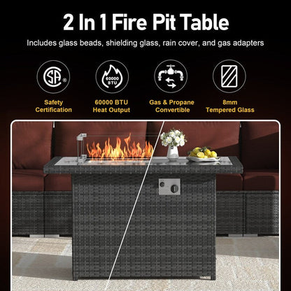 FINCATI Set di 13 divani componibili in vimini per esterni con poltrona