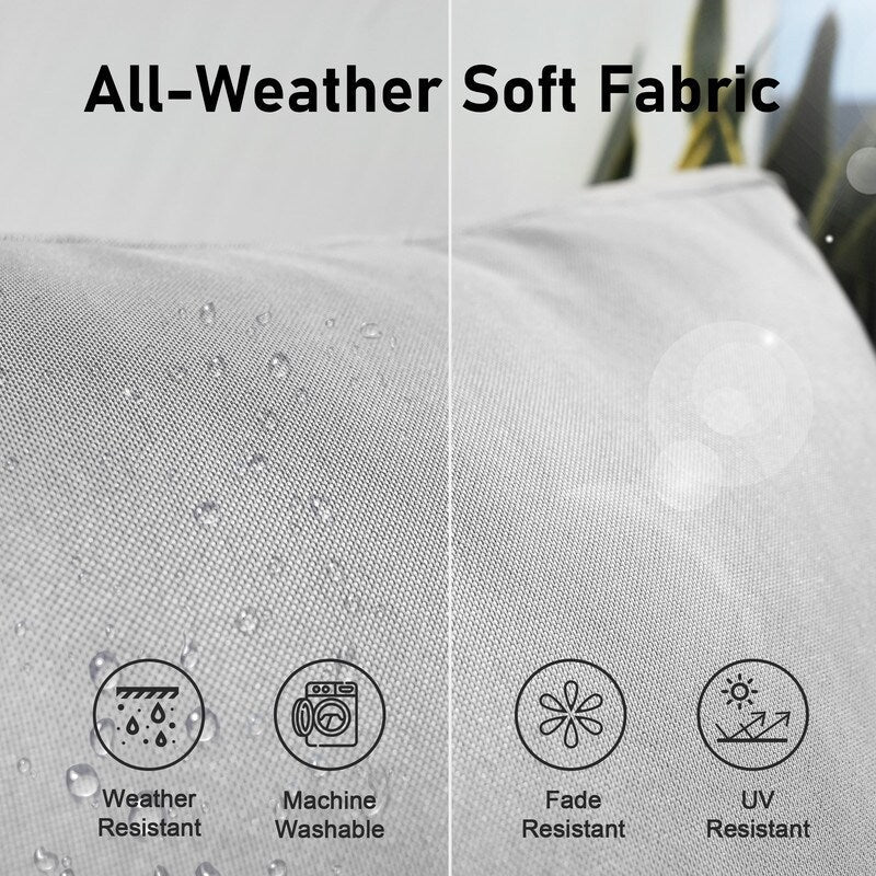 Set di divani componibili per conversazione da esterno FINCATI da 9 pezzi, extra large, con schienale alto e tavolo con braciere