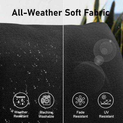 Set di divani componibili per conversazione da esterno FINCATI da 9 pezzi, extra large, con schienale alto e tavolo con braciere