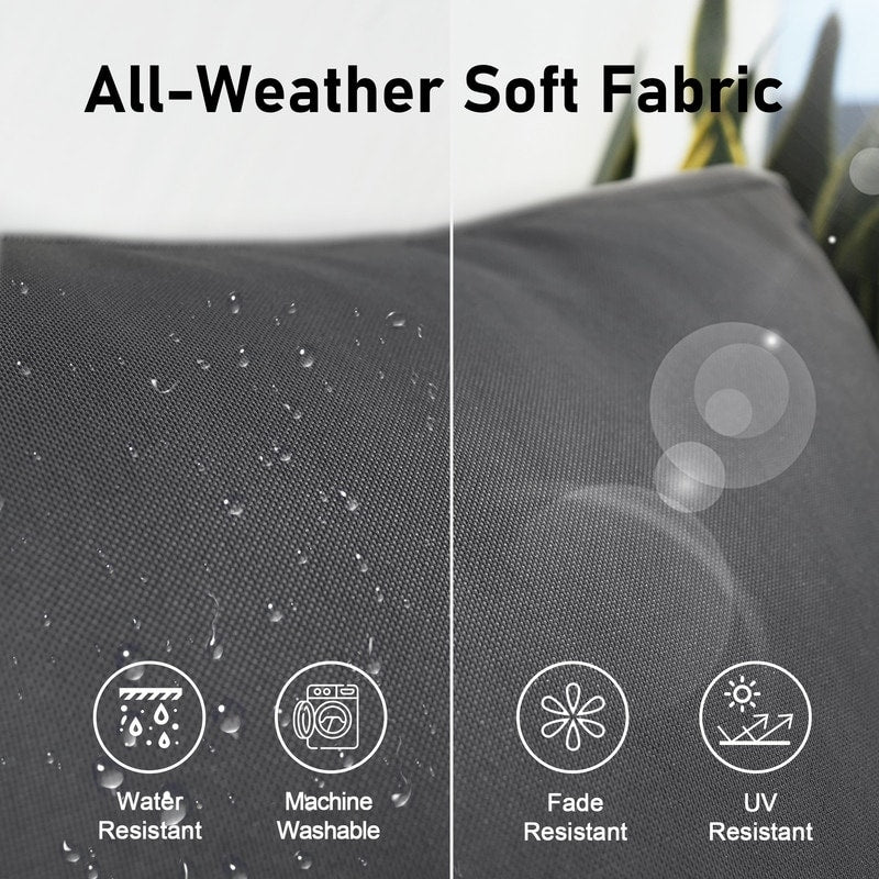 Set di divani componibili per esterni FINCATI in vimini grigio con tavolo e braciere