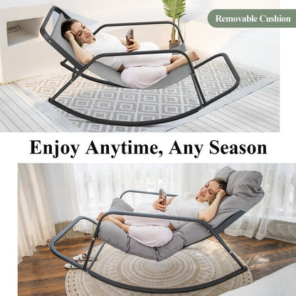 Poltrona a dondolo FINCATI Royal Oversized da interno, poltrona reclinabile da esterno extra large da 450 libbre con comodi cuscini resistenti all'acqua