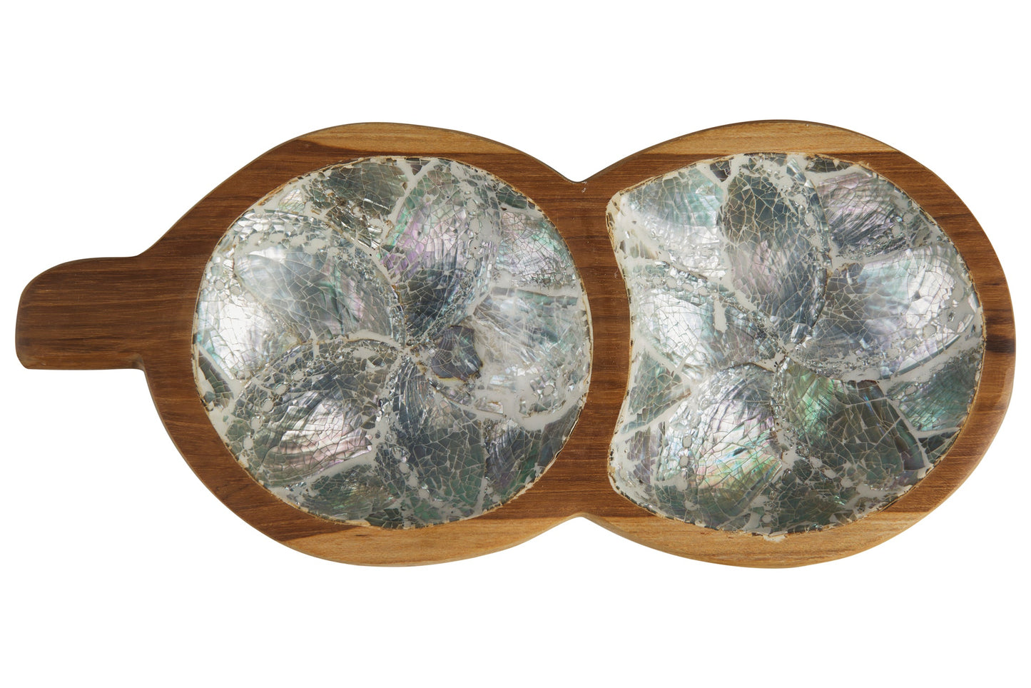 Bartender - Ciotola Legno Doppia Forma Legume Con Abalone