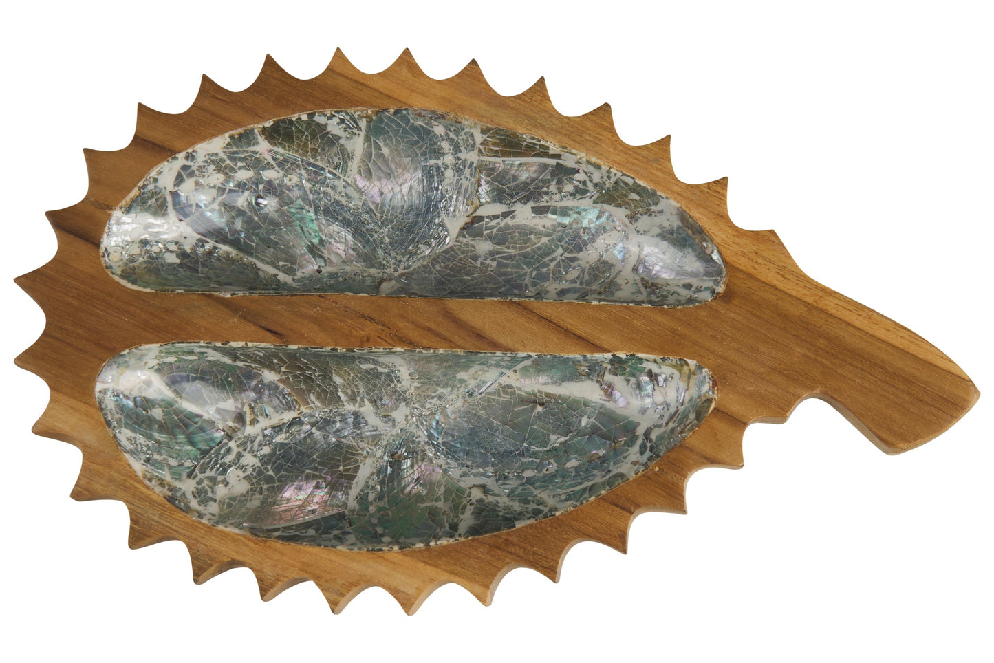 Bartender - Ciotola Legno Sagoma Frutto Durian Con Abalone