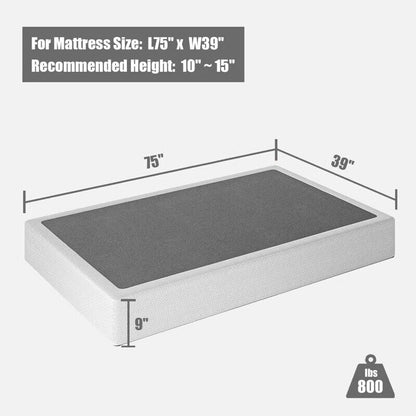 Rete per materasso con struttura in metallo resistente, profilo alto 9 pollici, con fodera grigia