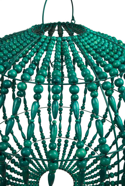 Bubbles - Paralume Planetario Palline E Ovali In Legno Verde S