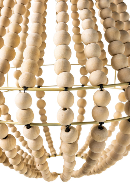 Bolle - Lampadario Lant. Piccolo Sfere Legno Naturale