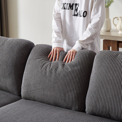 Divano letto reversibile FX 78.8 con letto estraibile, comodo divano letto a L in lino, mobili per soggiorno S