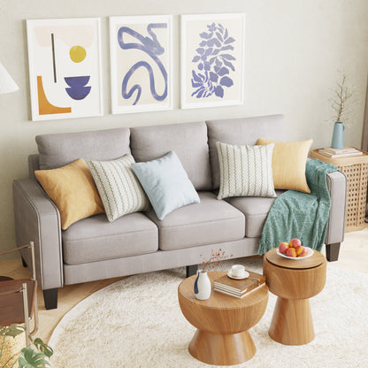 Divano in tessuto a 3 posti con contenitore sotto il cuscino