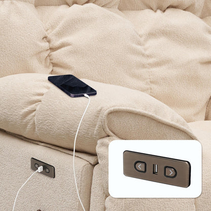 Poltrona reclinabile elettrica girevole a 360° in tessuto con movimento scorrevole