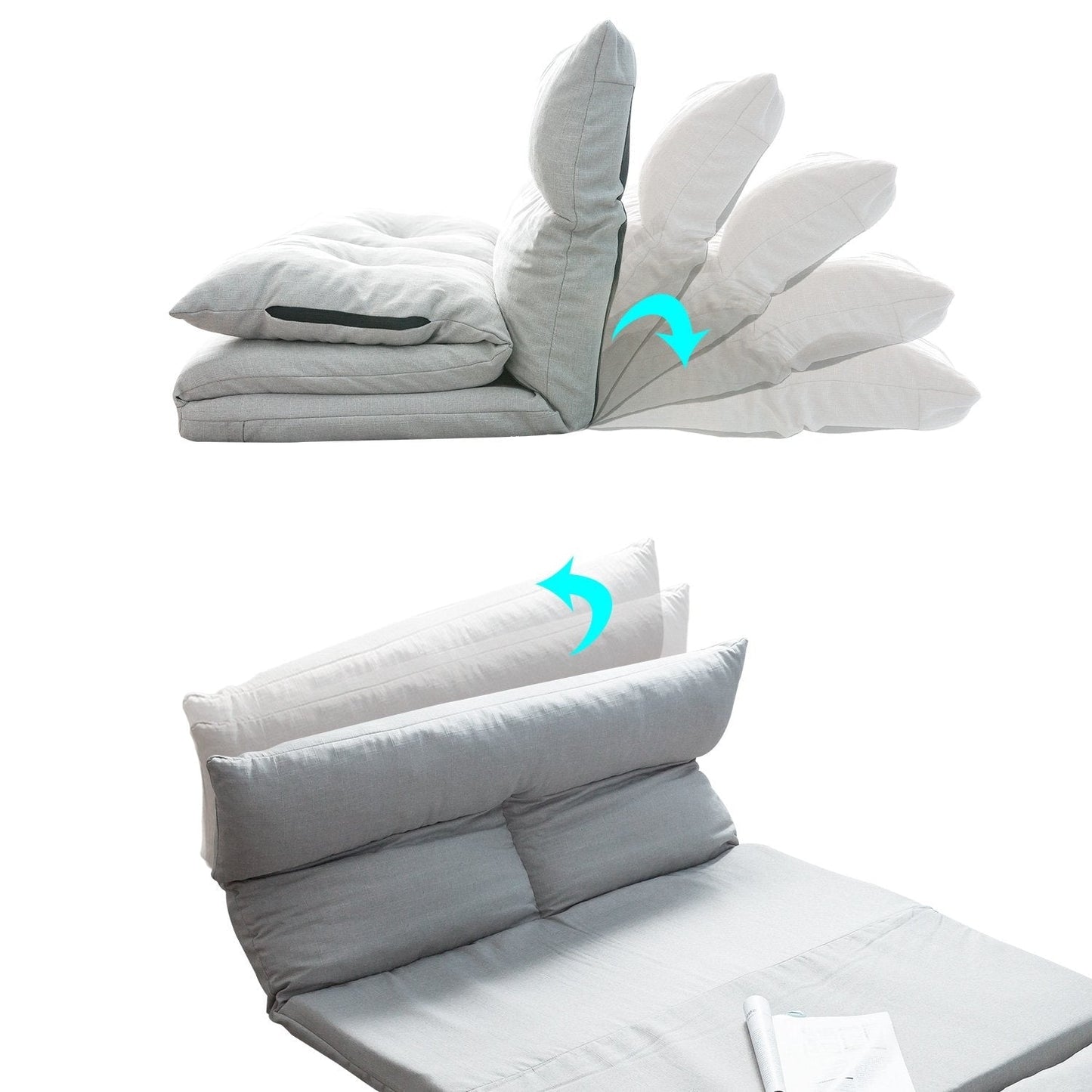 Divano da pavimento pieghevole in tessuto