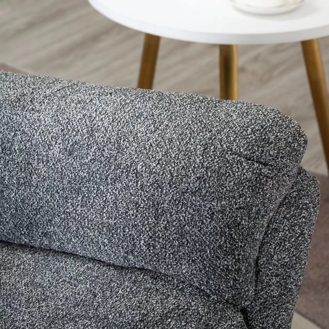 Poltrona reclinabile girevole manuale imbottita in tessuto