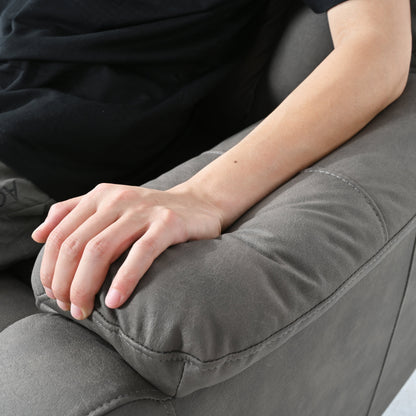 Poltrona reclinabile elettrica in tessuto con telecomando, cuscini imbottiti, tasca portaoggetti laterale e telaio resistente e robusto per anziani