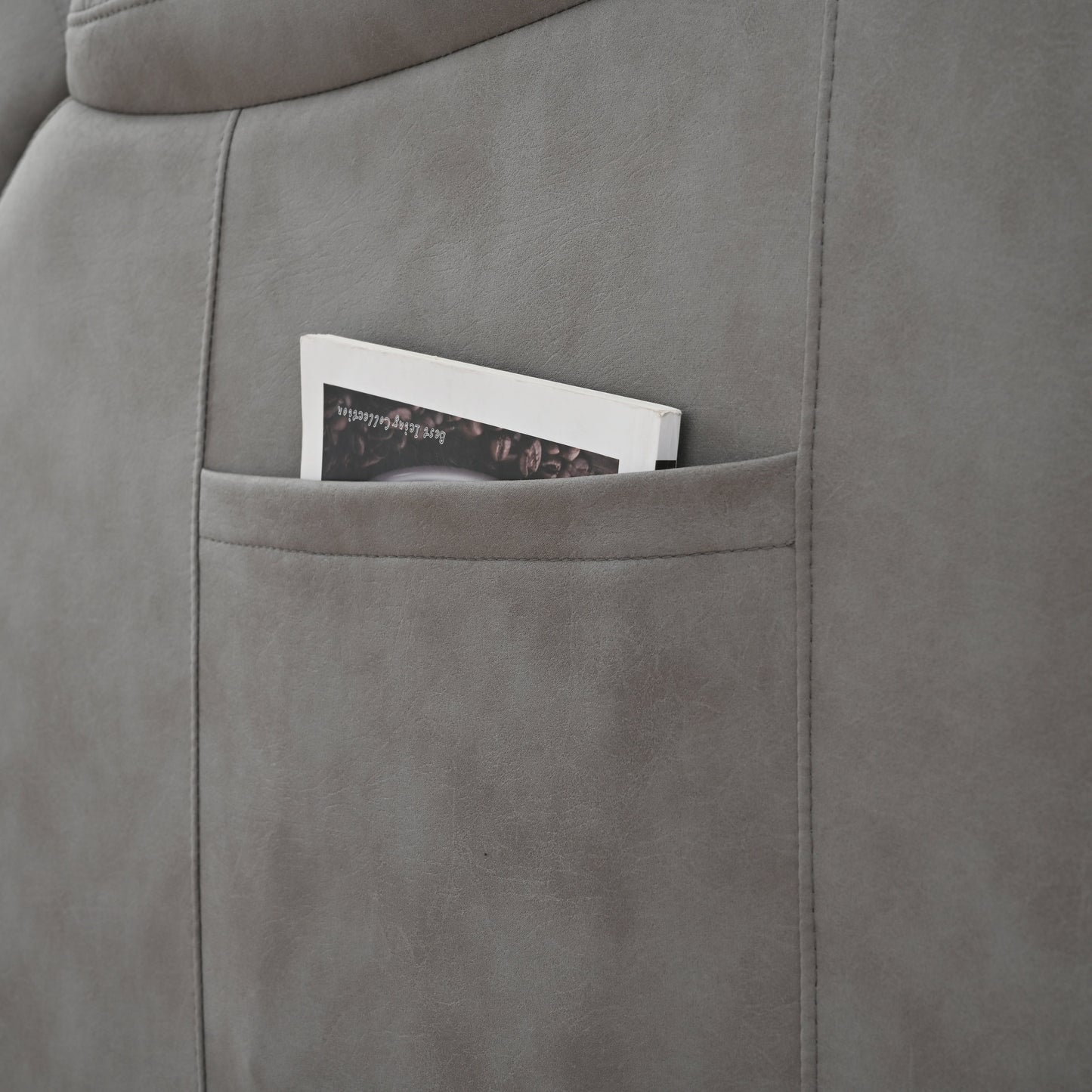 Poltrona reclinabile elettrica in tessuto con telecomando, cuscini imbottiti, tasca portaoggetti laterale e telaio resistente e robusto per anziani