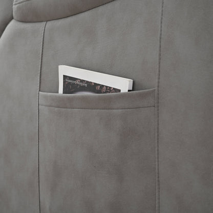 Poltrona reclinabile elettrica in tessuto con telecomando, cuscini imbottiti, tasca portaoggetti laterale e telaio resistente e robusto per anziani