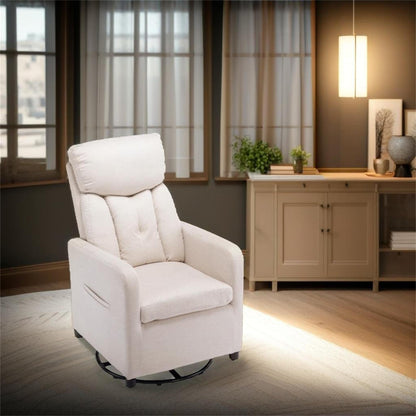 Sedia a dondolo girevole in tessuto Gilder Chair