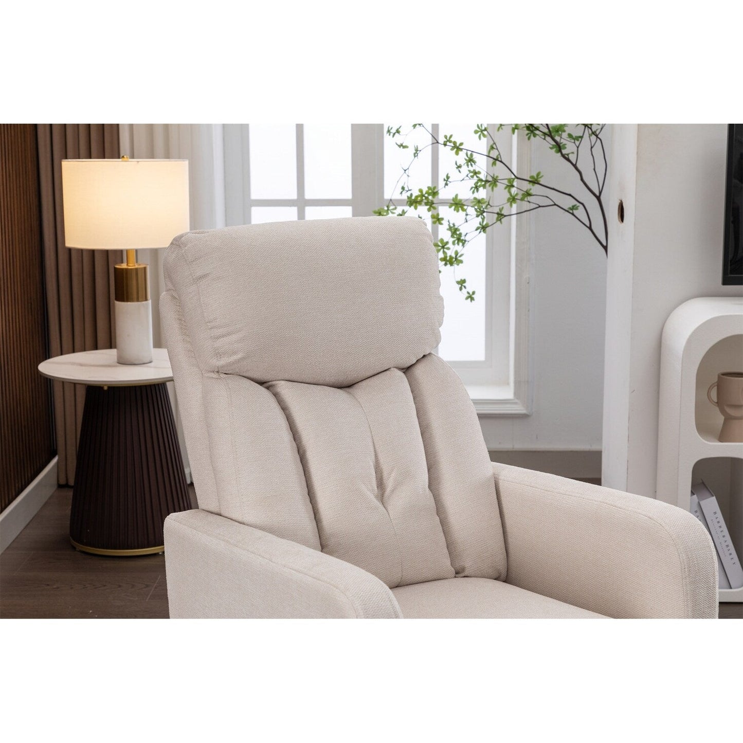 Sedia a dondolo girevole in tessuto Gilder Chair