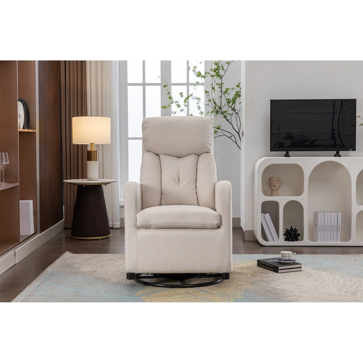 Sedia a dondolo girevole in tessuto Gilder Chair