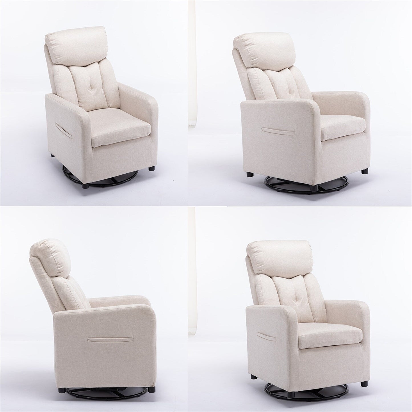 Sedia a dondolo girevole in tessuto Gilder Chair