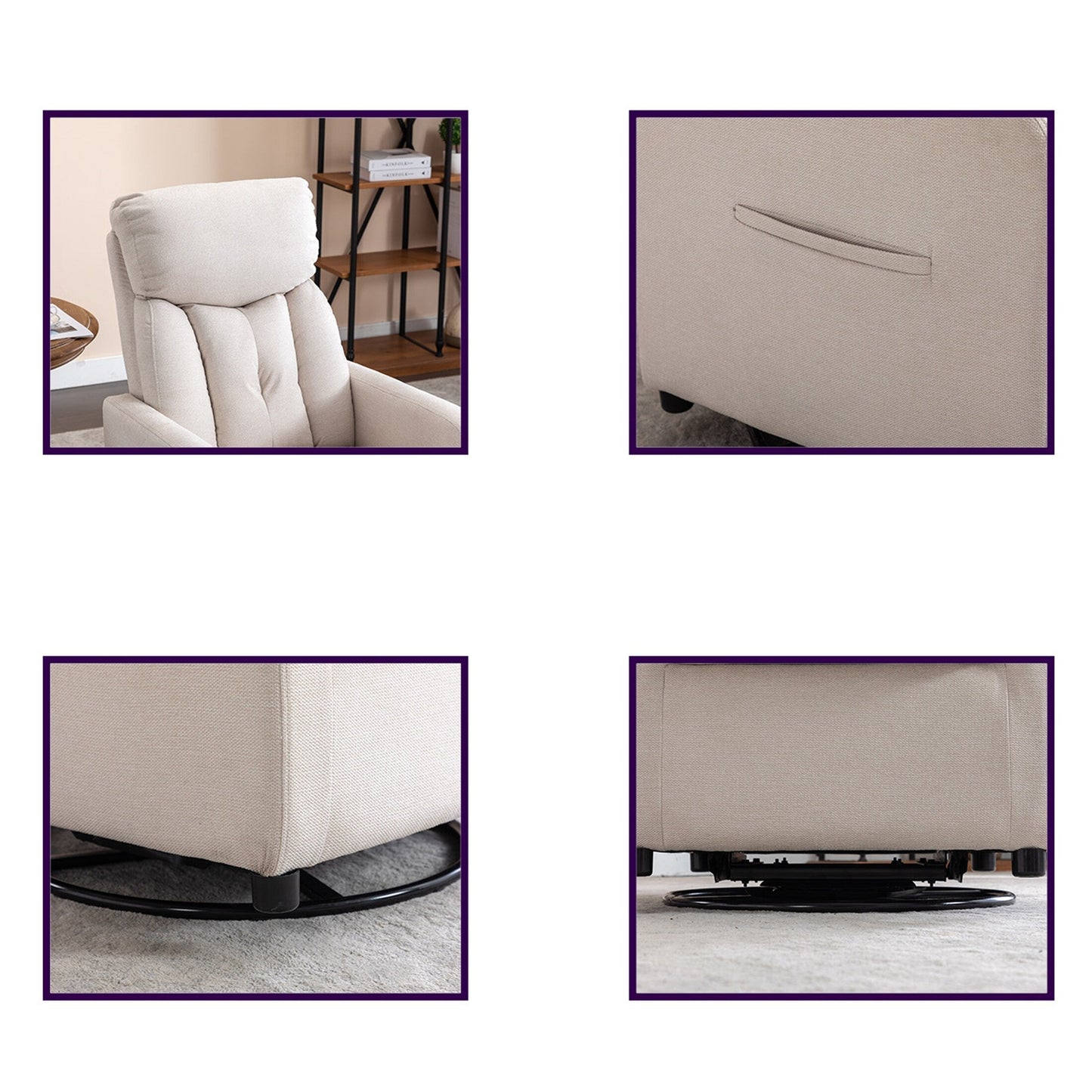 Sedia a dondolo girevole in tessuto Gilder Chair