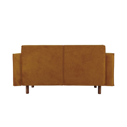 Divano rivestito in tessuto con gambe in legno, Chartreuse - 63,0 L x 32,3 W x 31,9 H