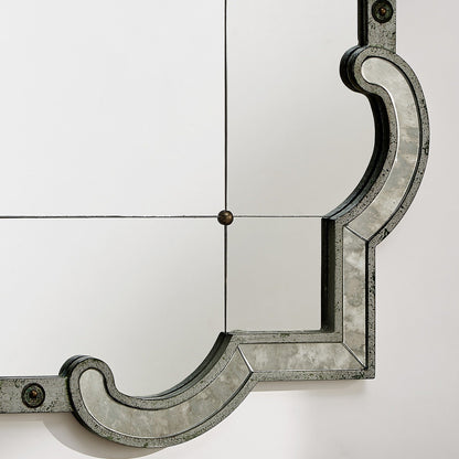 Specchio da parete Fantina con pannelli in argento antico di iNSPIRE Q Classic