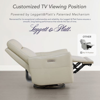 Poltrona reclinabile girevole elettrica Farley in vera pelle per cameretta dei bambini