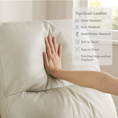 Poltrona reclinabile girevole elettrica Farley in vera pelle per cameretta dei bambini