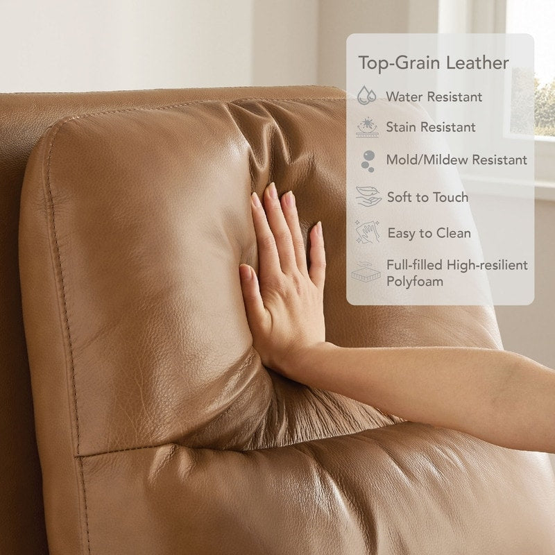 Poltrona reclinabile girevole elettrica Farley in vera pelle per cameretta dei bambini