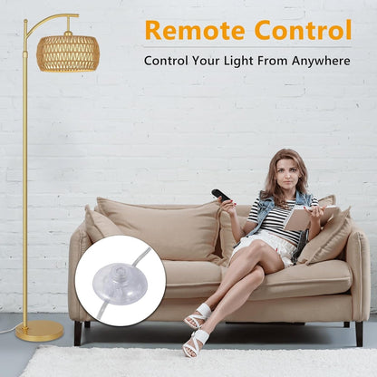 Lampade da terra in stile fattoria con telecomando e lampadina dimmerabile