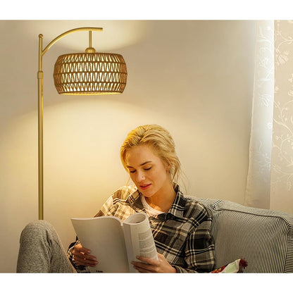 Lampade da terra in stile fattoria con telecomando e lampadina dimmerabile