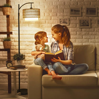 Lampade da terra in stile fattoria con telecomando e lampadina dimmerabile