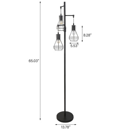 Lampada da terra industriale da fattoria, lampada alta da terra ad albero
